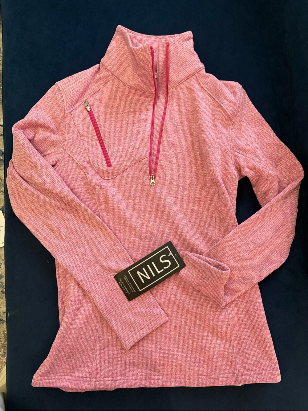 NILS Pink Quarter-Zip Regina Fleece Pullover Top NWT